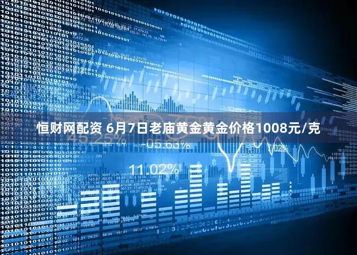 恒财网配资 6月7日老庙黄金黄金价格1008元/克