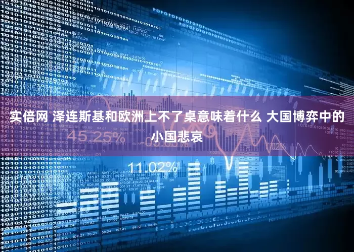 实倍网 泽连斯基和欧洲上不了桌意味着什么 大国博弈中的小国悲哀