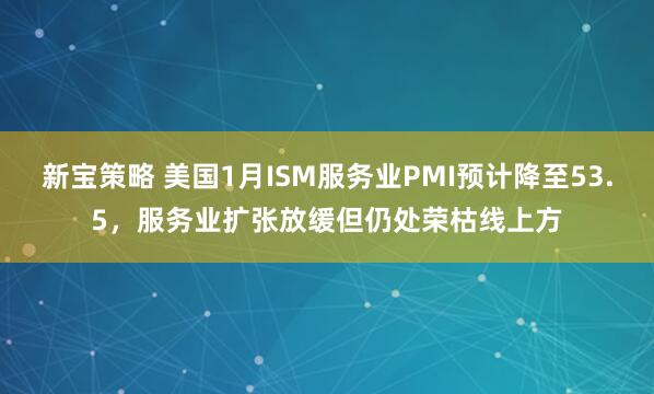新宝策略 美国1月ISM服务业PMI预计降至53.5，服务业扩张放缓但仍处荣枯线上方